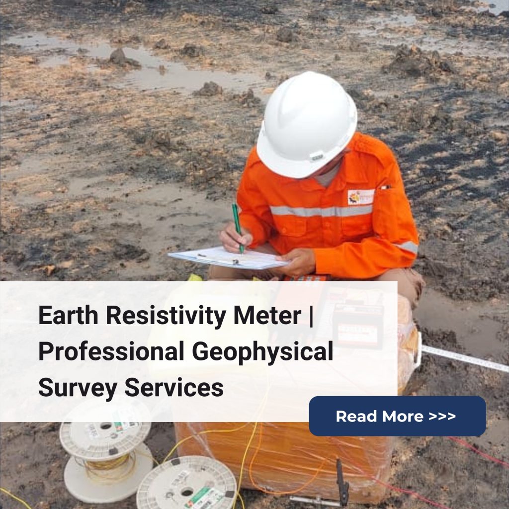 Earth Resistivity Meter being used for subsurface geophysical investigation.