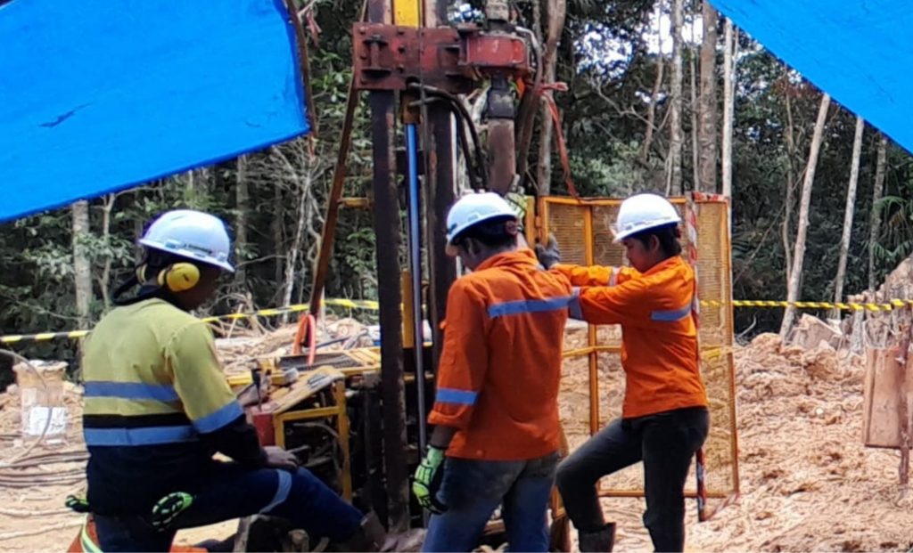 Professional drilling operations and geotechnical sampling conducted by PT Terra Nusa Prima.